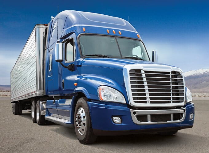 Freightliner Sleeper Truck with Dry Van Trailer